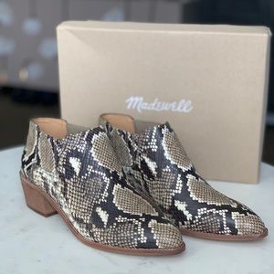 Madewell Natural Snake Embossed Leather Boots 8